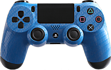 PS4 Evil MasterMod Carbon Fiber Blue Silver Modded Controller