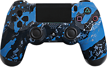 PS4 Evil MasterMod Blue Splash Modded Controller