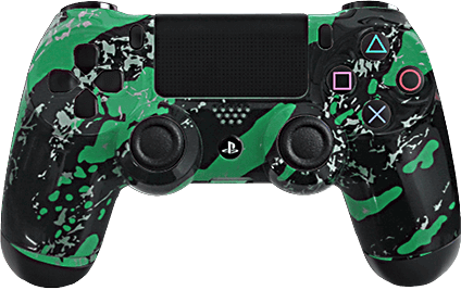 PS4 Evil MasterMod Green Splash Modded Controller