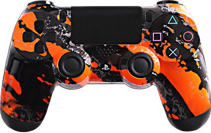 PS4 Evil MasterMod Orange Splash Modded Controller