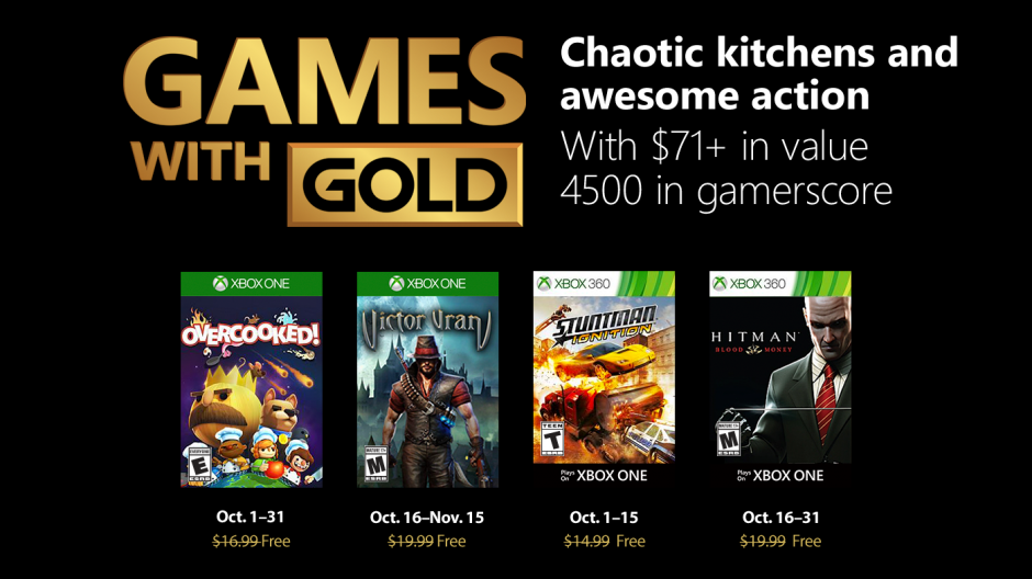 Xbox One Free Games In October Announced