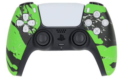 PS5 custom green splash modded eSports Pro Controller