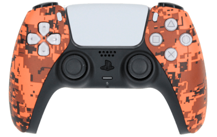 PS5 custom orange urban camo modded eSports Pro Controller