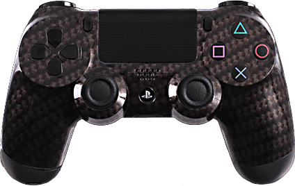 PS4 Evil MasterMod Carbon Fiber Black Gold Modded Controller