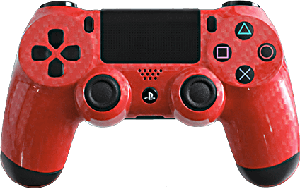 PS4 Evil MasterMod Carbon Fiber Red Gold Modded Controller