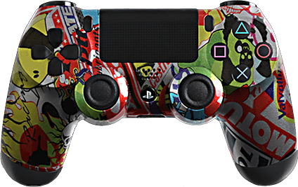PS4 Evil MasterMod Extreme Silver Sticker Bomb Modded Controller